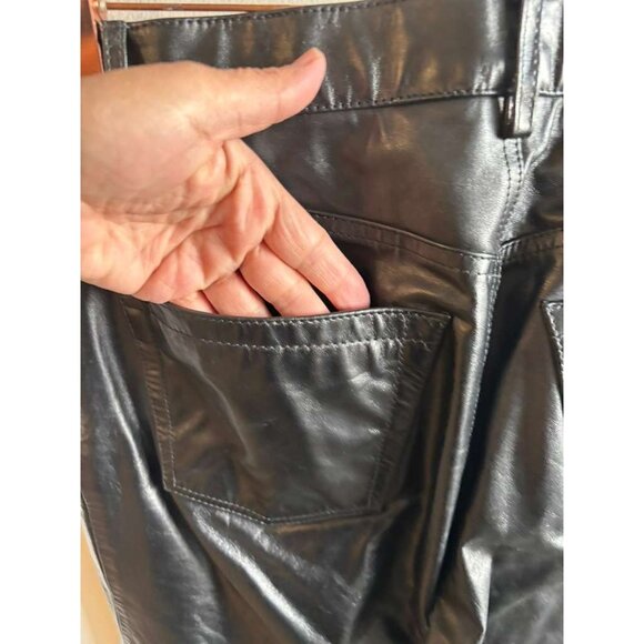 Vintage Y2K GAP Original Fit Womens Genuine Leather Bootcut Pants Black Size 8 - Picture 5 of 11